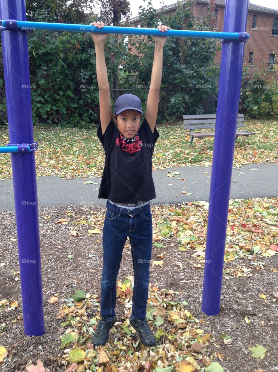 Portrait of a boy on the playground 