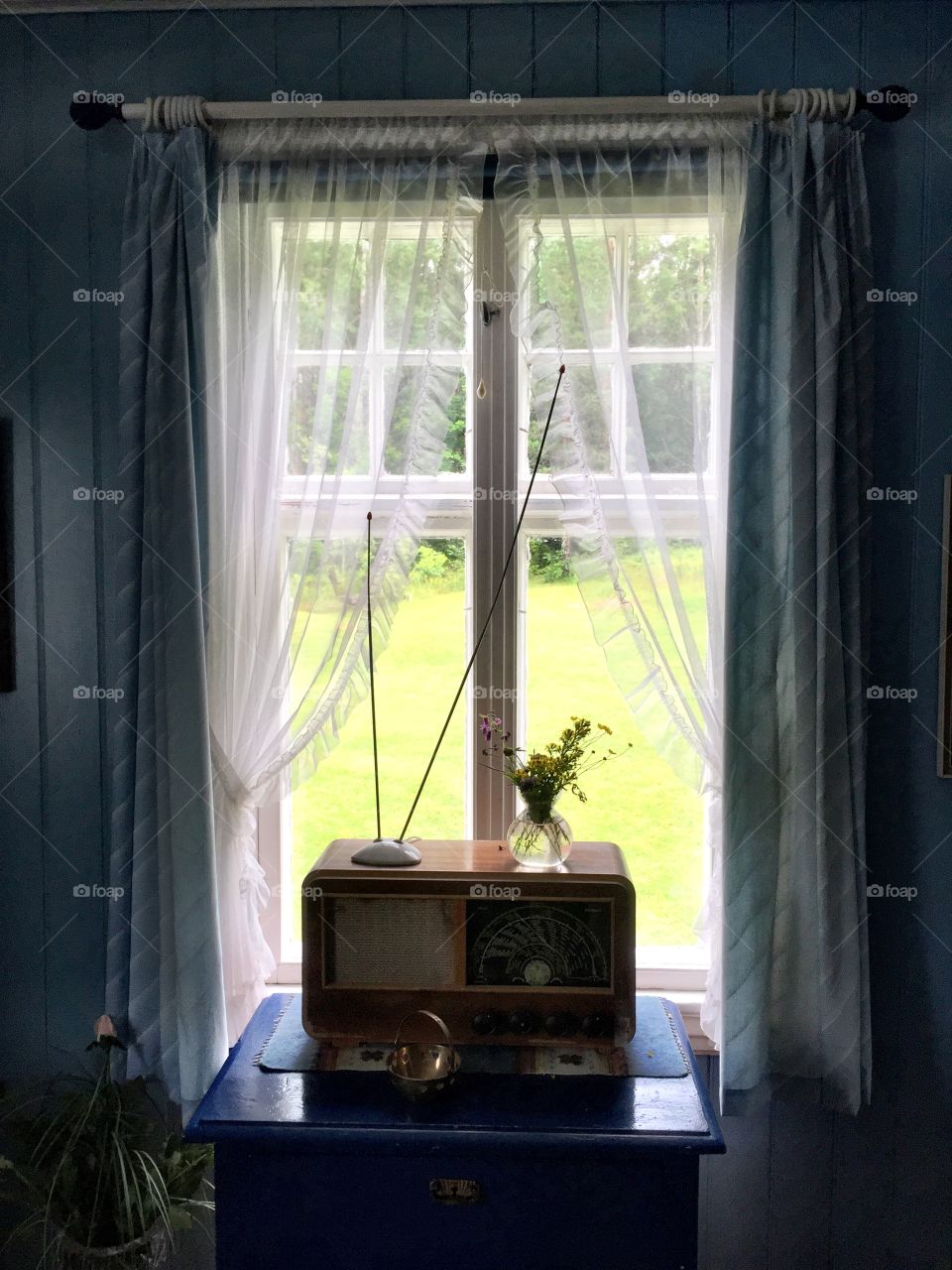 Drangedal Norway. Farm house window