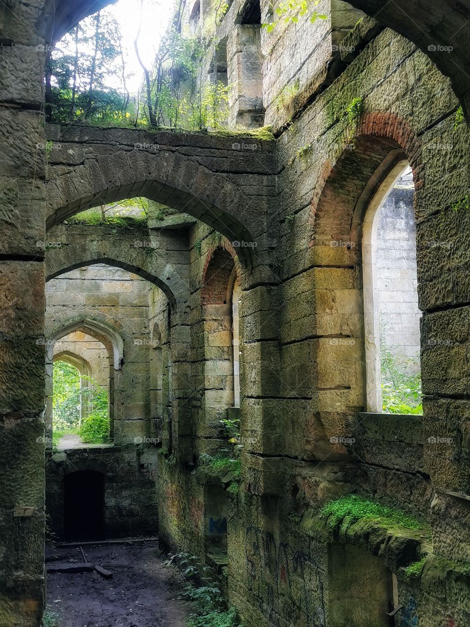 Inside the ruins of Hopetoun House