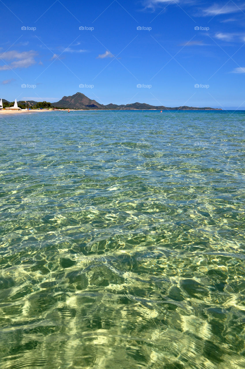 Sardinia transparent water of Mediterranean sea