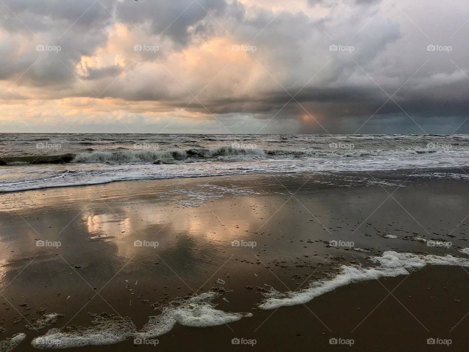 Stormy weather at the Dutch North Sea. 