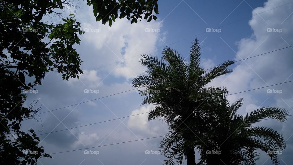 a beautiful cloudy sky on the summer time.