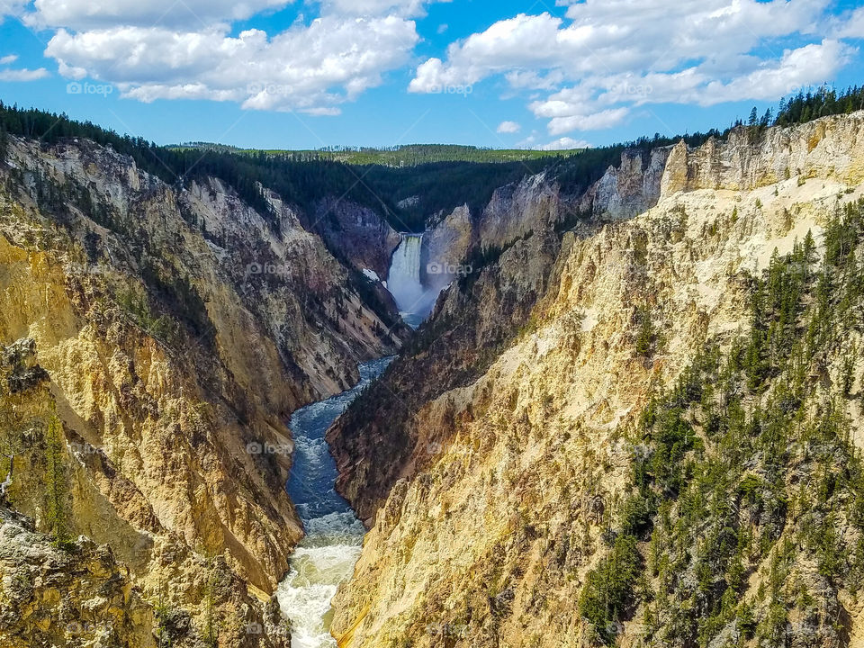 Waterfall in Yellowstone National Park in May