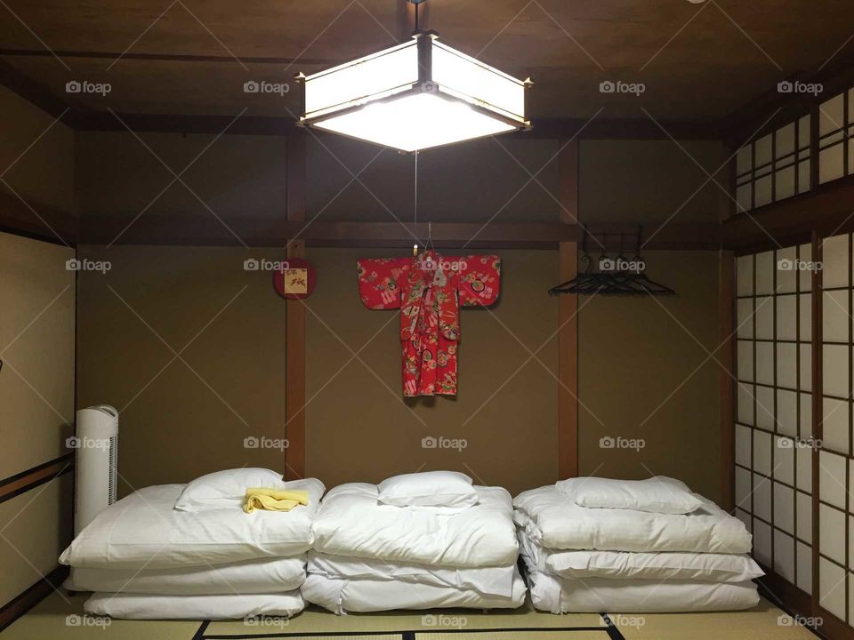 Kimono in a japaneae traditional house