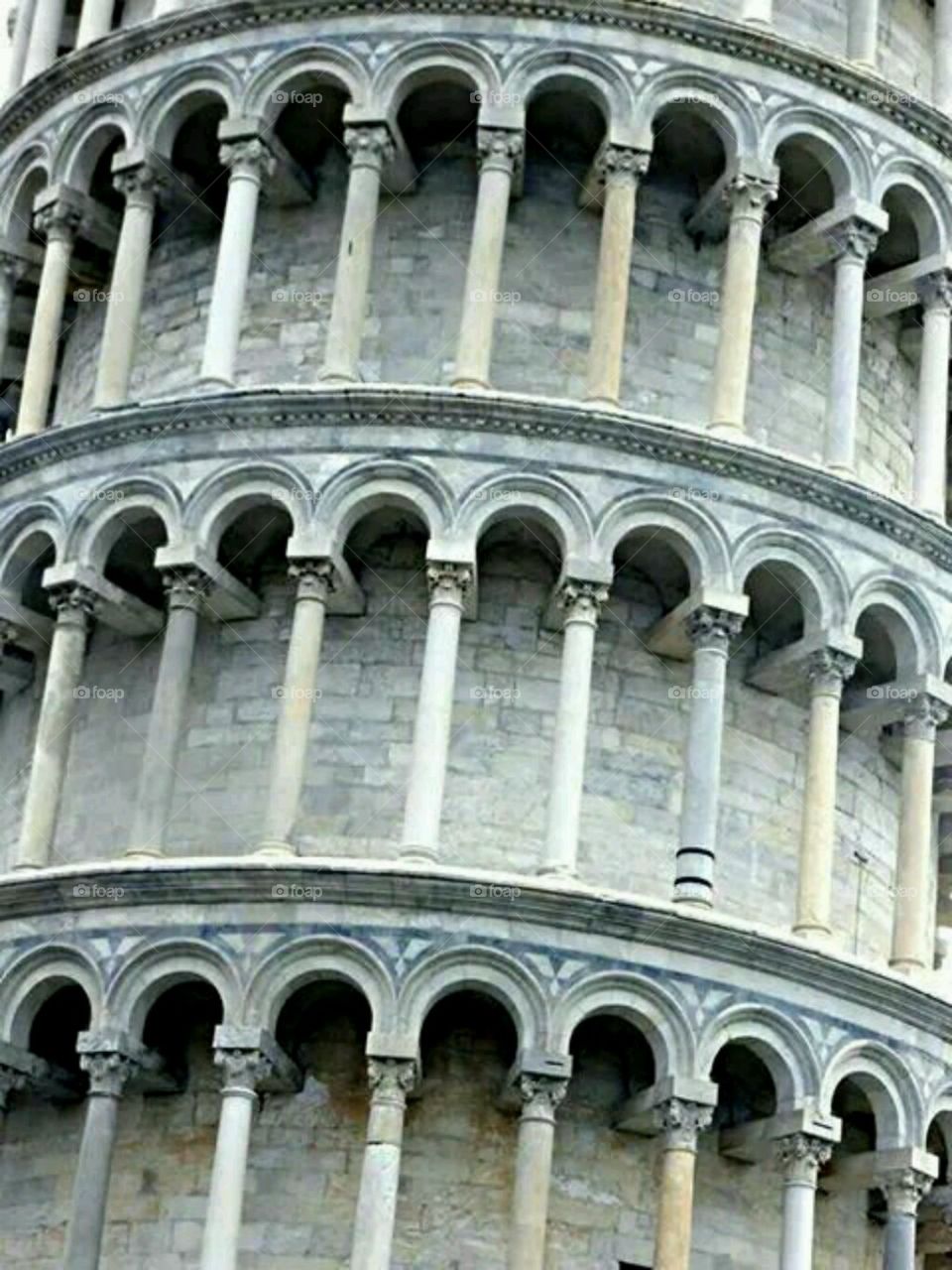 Details of The Tower of Pisa. What I love about this photo is the variation in dwtail. From a distance the Tower looks uniform. Up close the variation