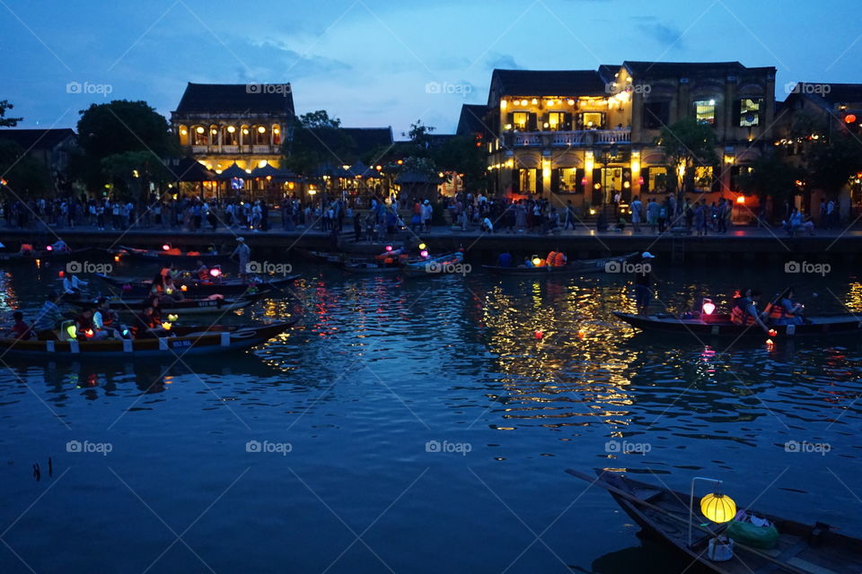 Lively night in Hoi An, Vietnam