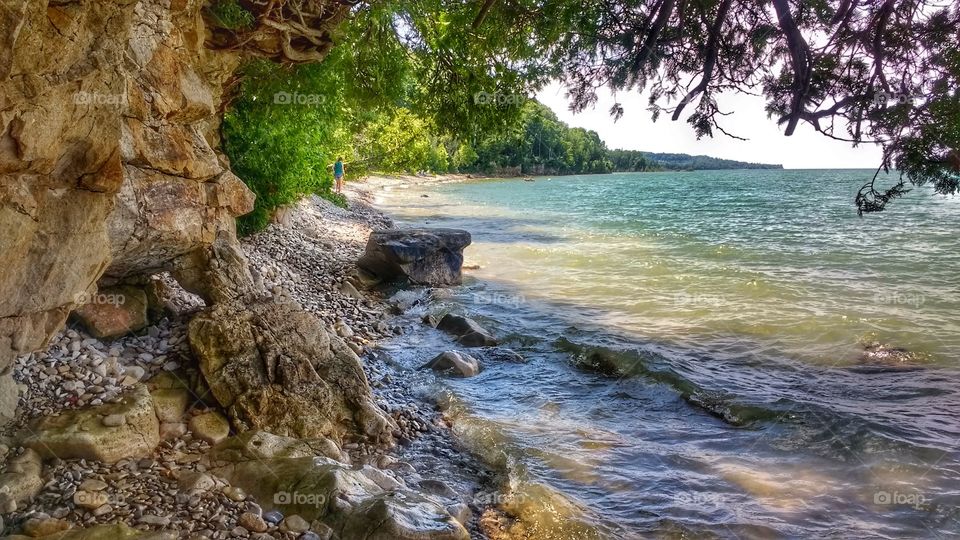 walking the stoney Beach