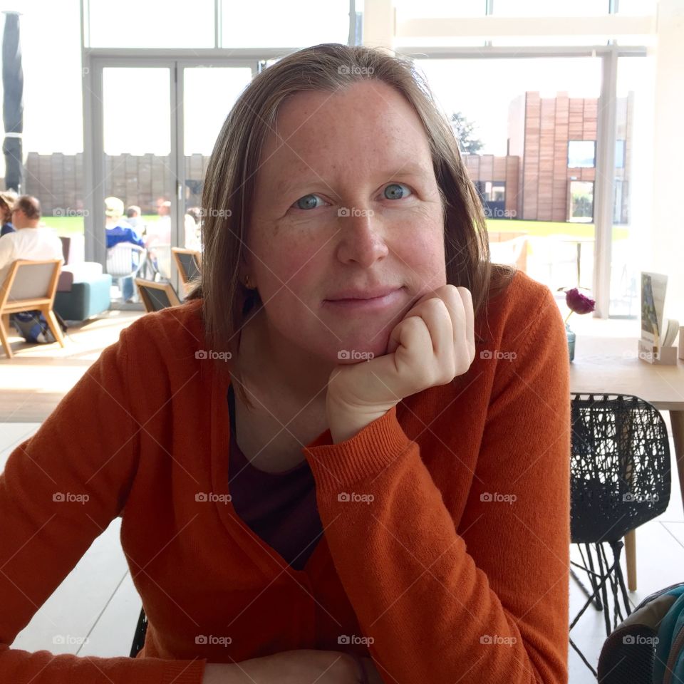 Portrait of a woman in restaurant