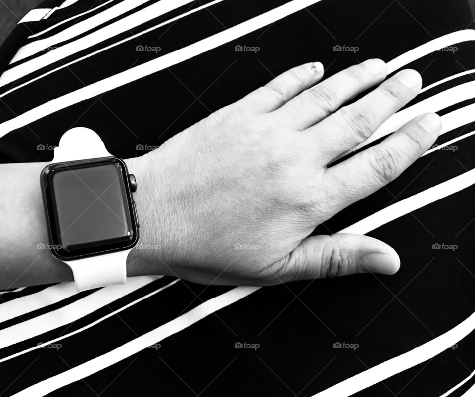 A hand in black and white 