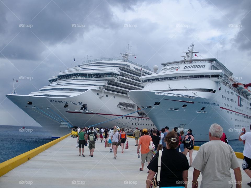 Cruise ships in port