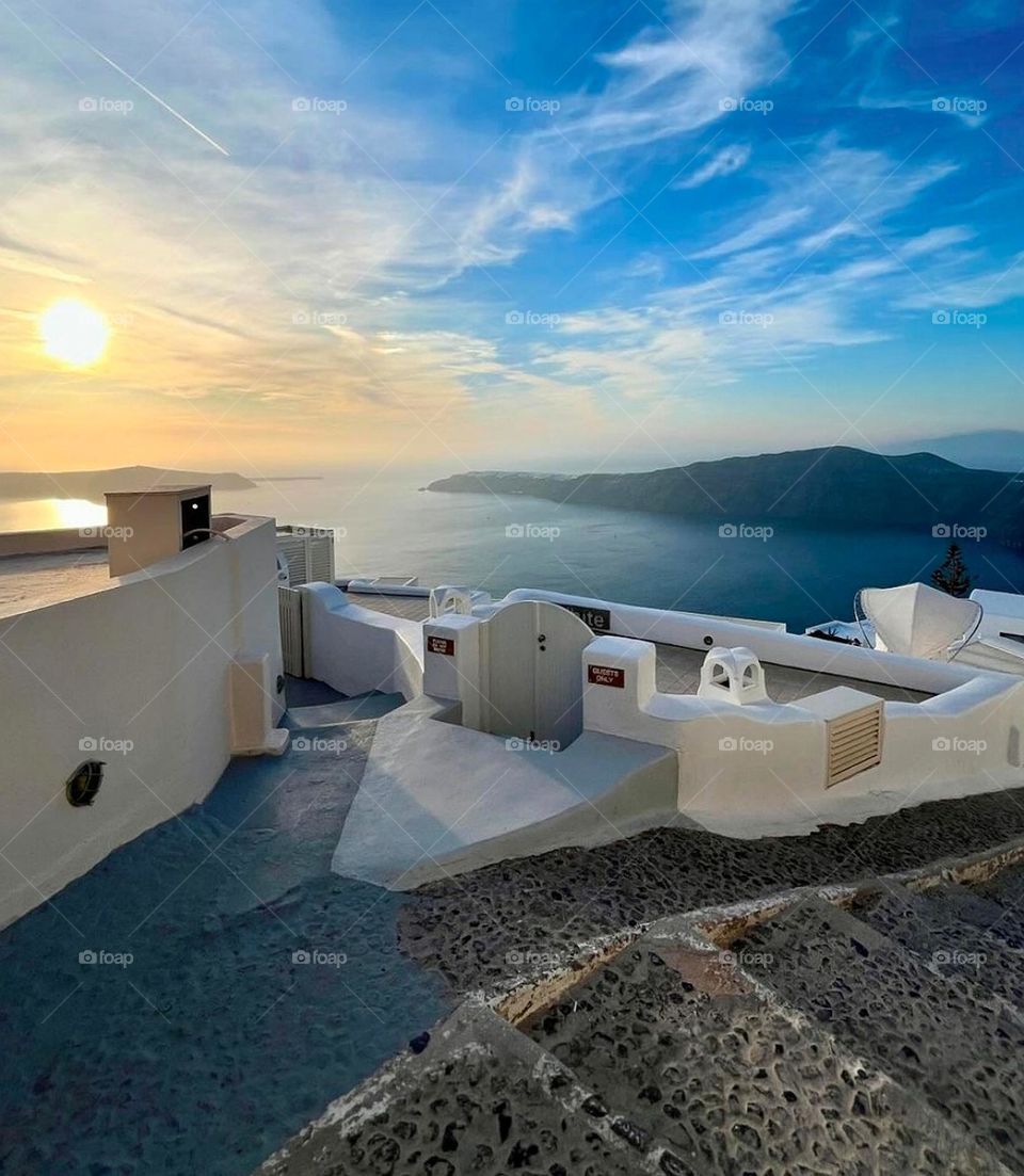 Amazing combination of blue and white which gives a different view to my shoot. - Santorini ,Greece