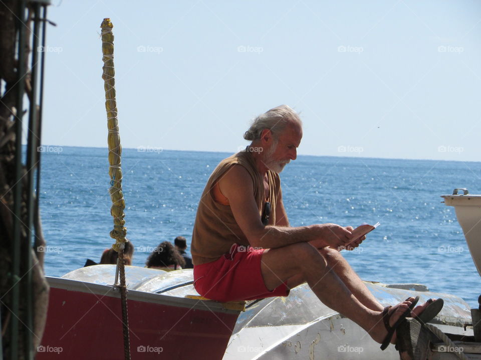 Fisherman paused in Positano - Amalfi coast