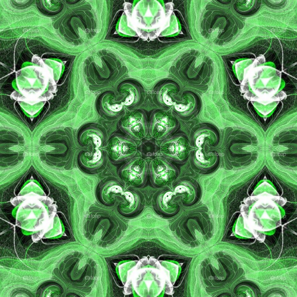 green particles kaleidoscope