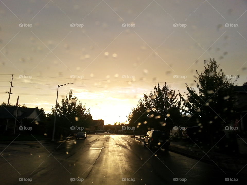 sunrise. rain