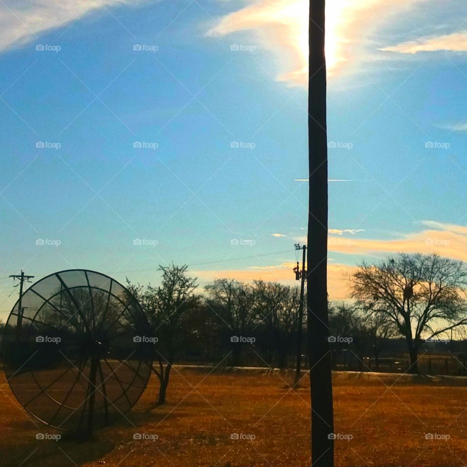 Satellite Tree Pole Cloud Sky