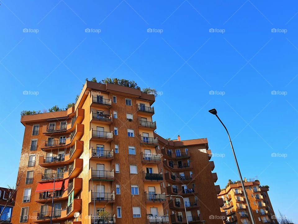 Urban building and blue sky