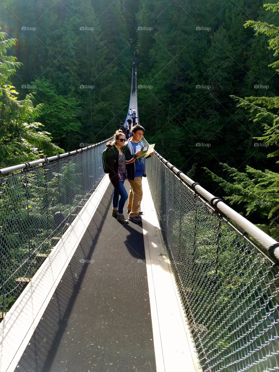 couple on bridge in vancoucer Canada