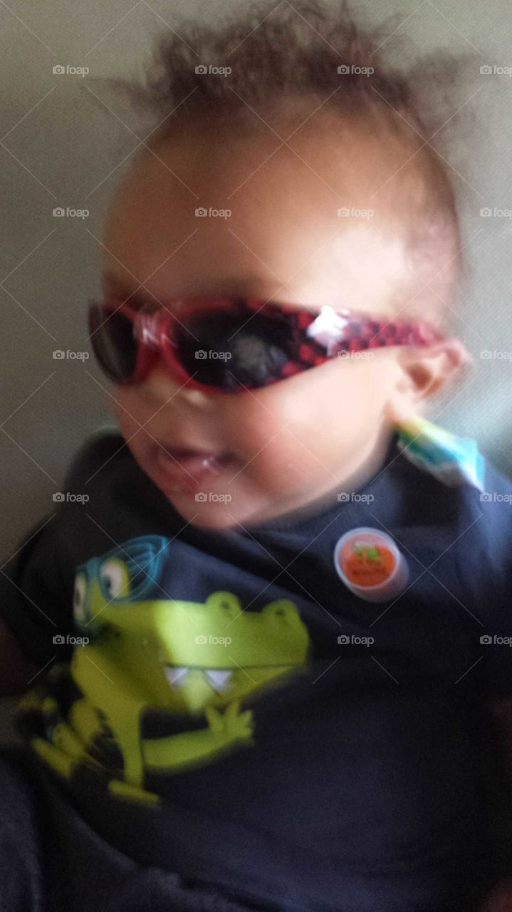 Babie in his sun glasses