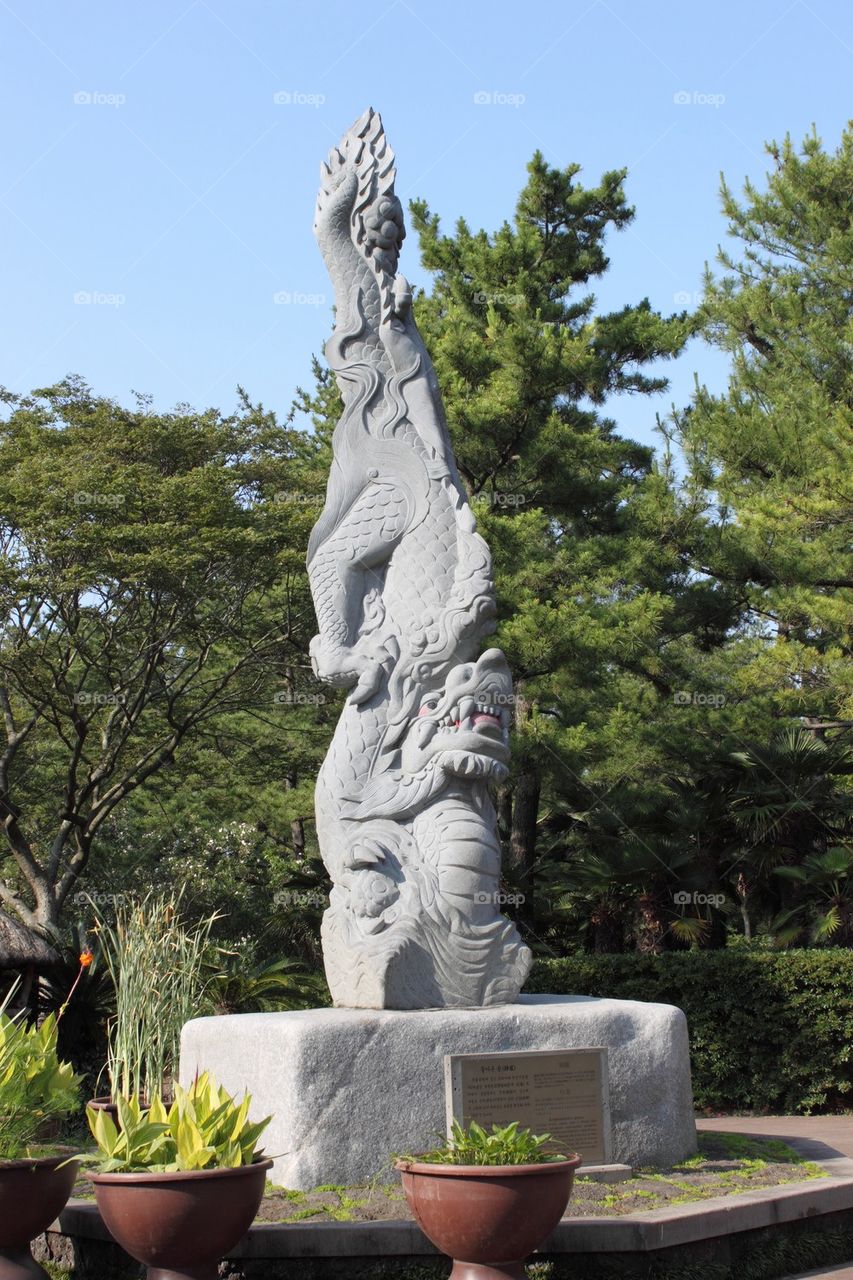 Sculpture from Jeju Island garden