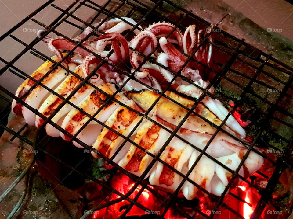 Grilled squids