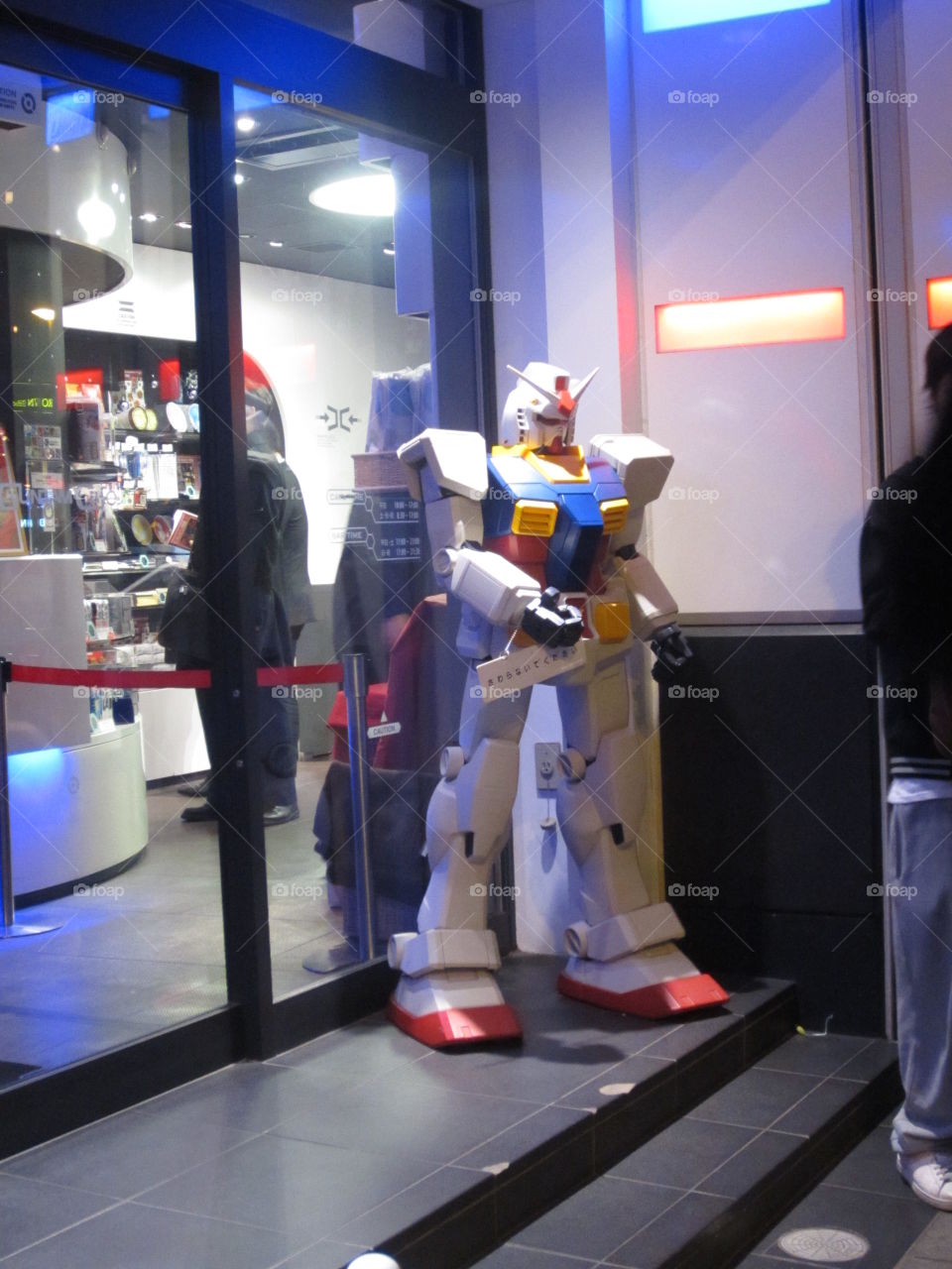 Gundam Robot, Cafe in Akihabara, Tokyo, Japan.  Night View