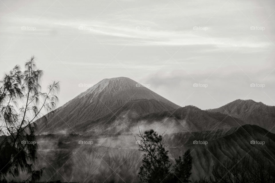 black and white mountain