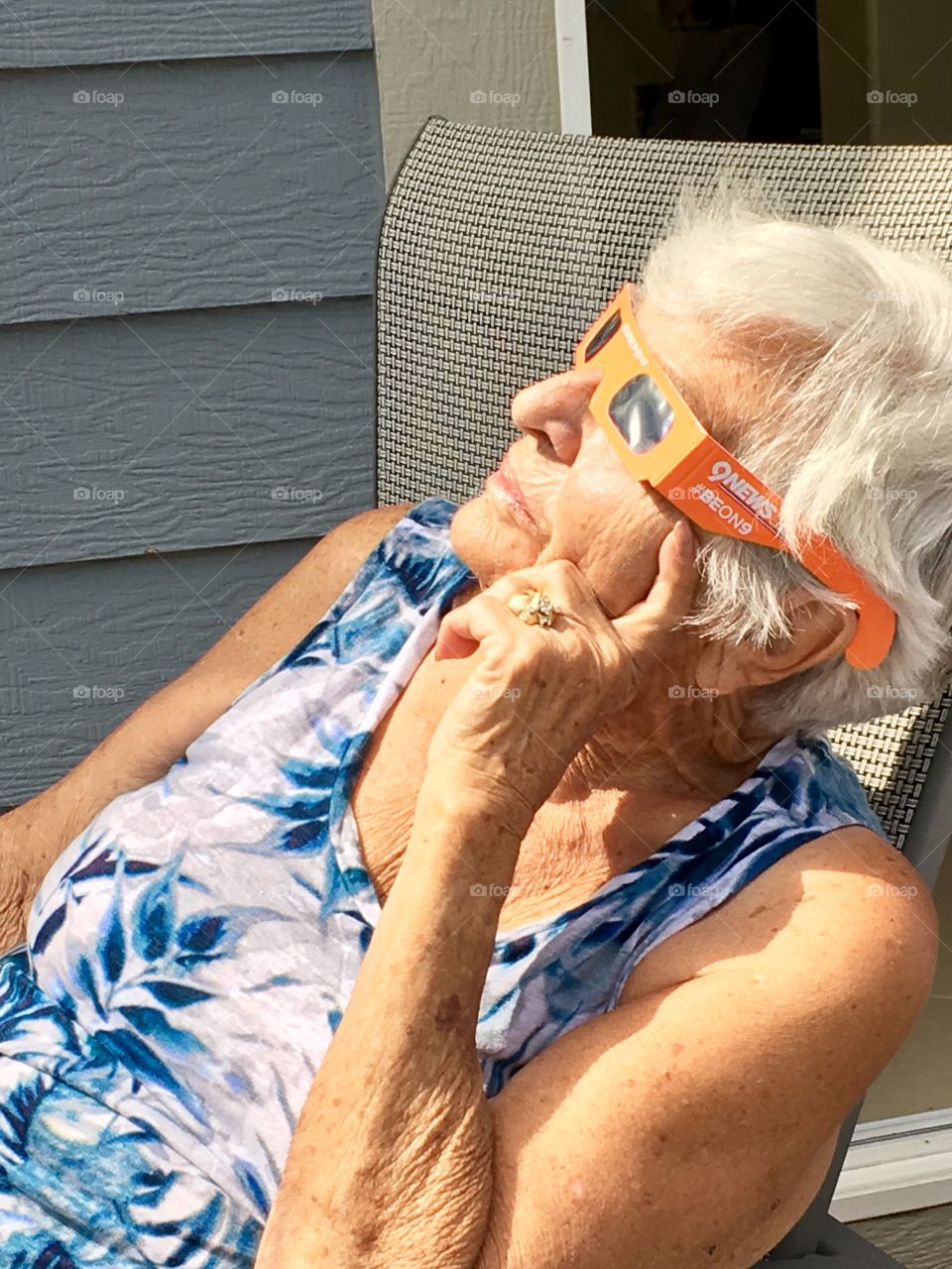 90 year old grandmother watching the eclipse with us last year 