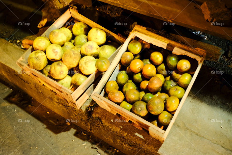 Oranges for sale from the field