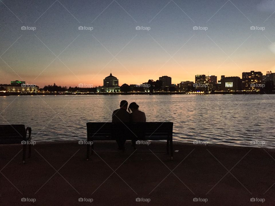 Love on Lake Merritt at sunset