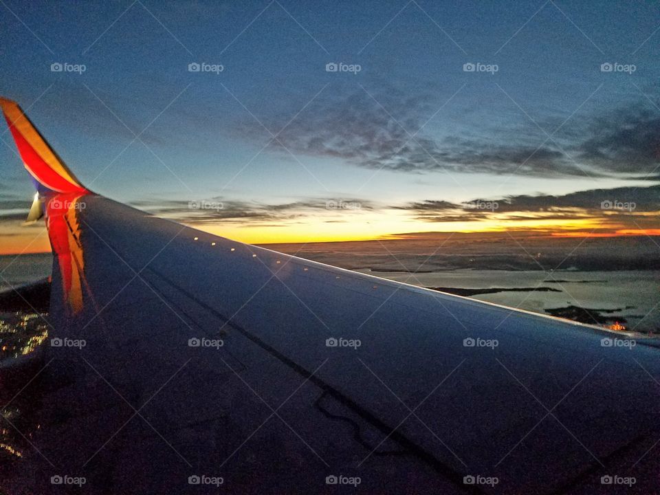 Sunrise while flying