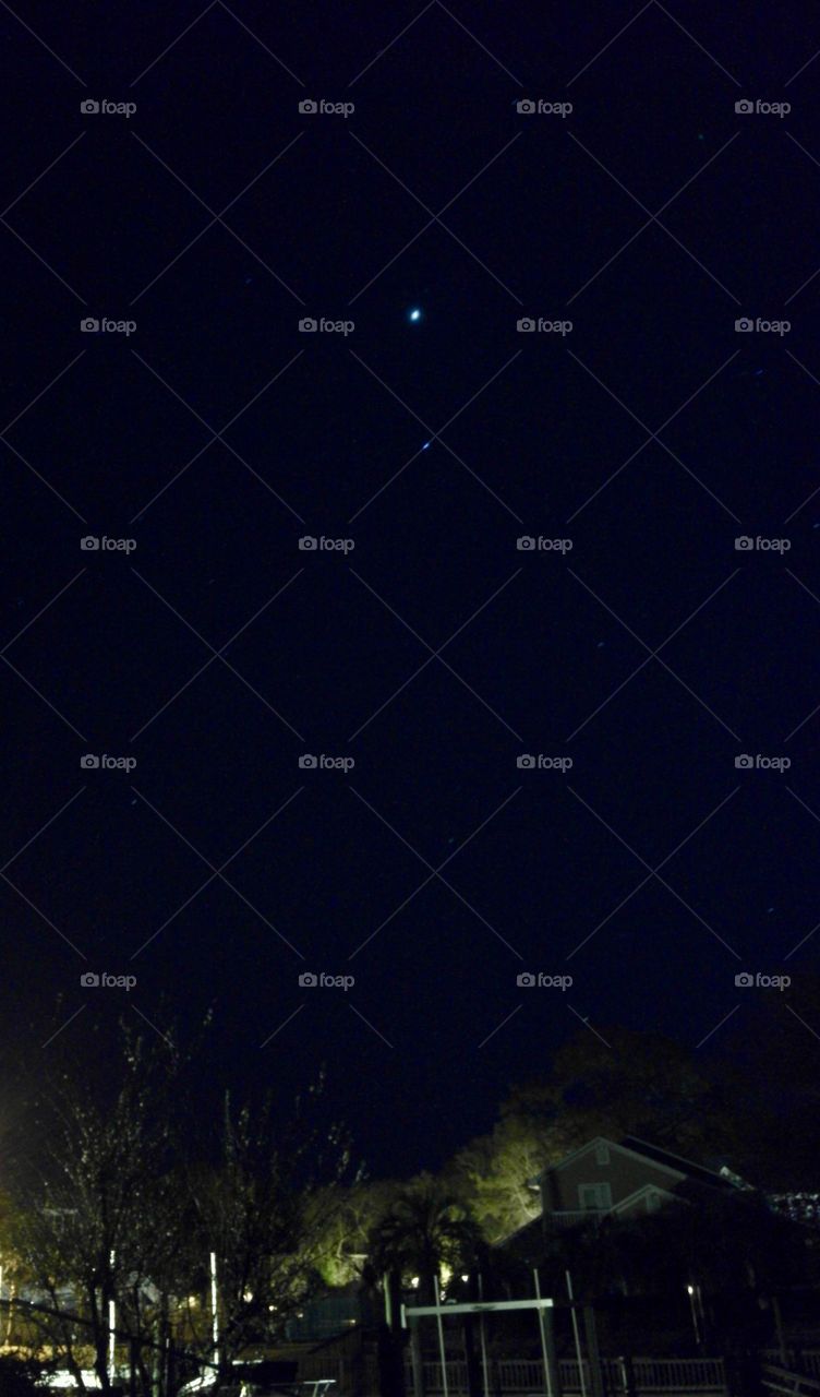 watching the planets and stars crossing the sky 