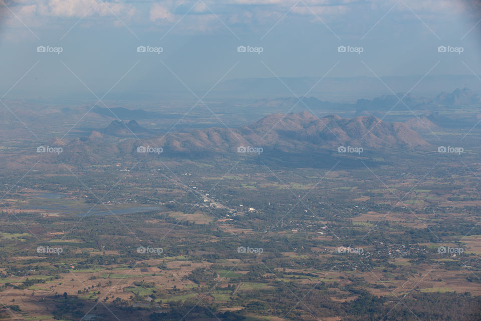 Bird eye view of the mountain ground