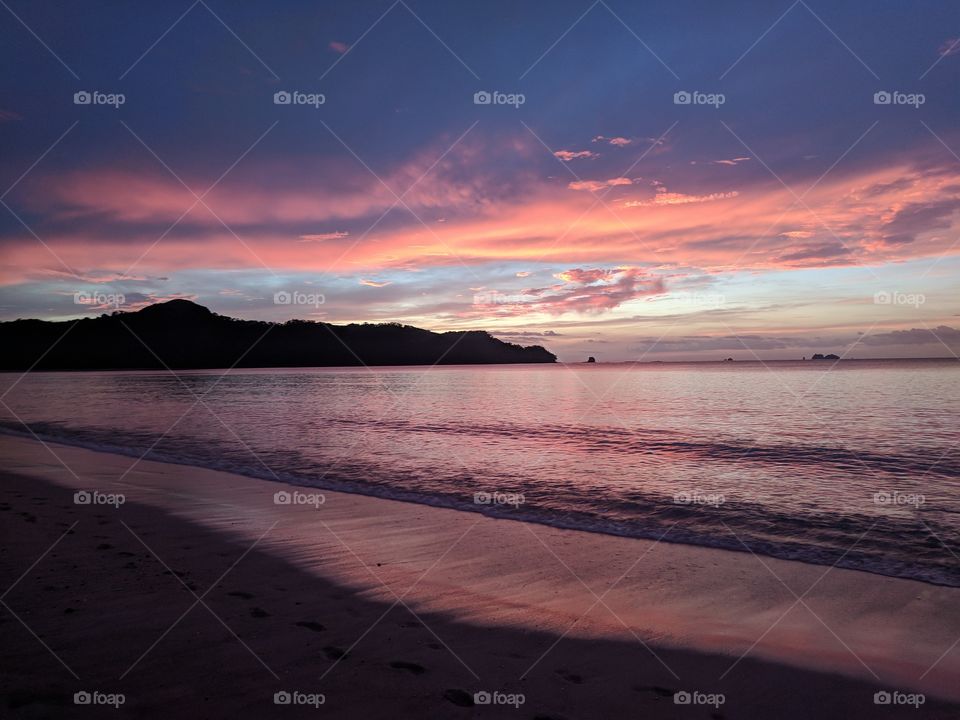 a beautiful beach sunset in Costa Rica