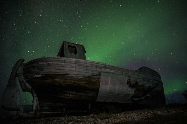 Abandoned, Moon, No Person, Eerie, Shipwreck