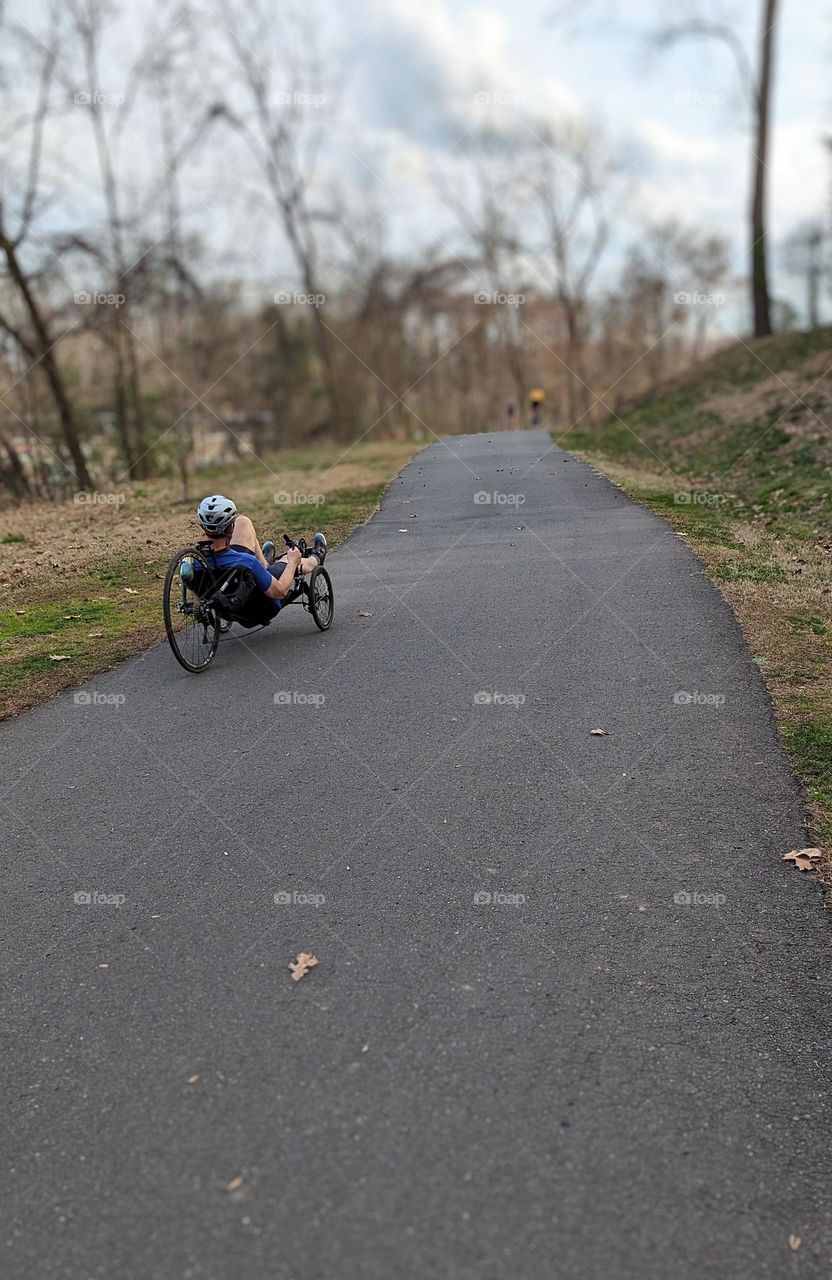 afternoon stroll on a three-wheeler