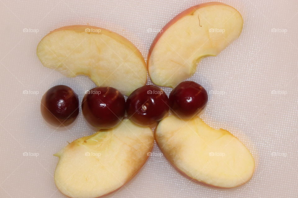 Butterfly with fruits