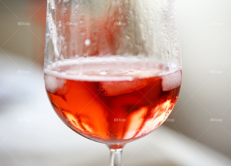 Rose wine in glass