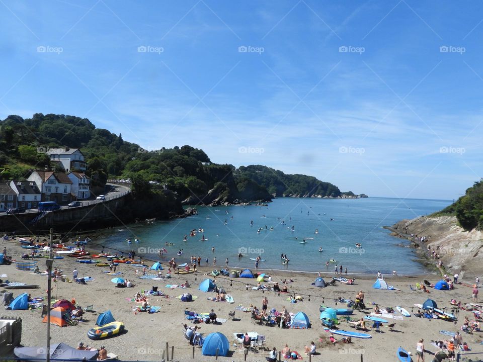 A scenic view a Devon beach 