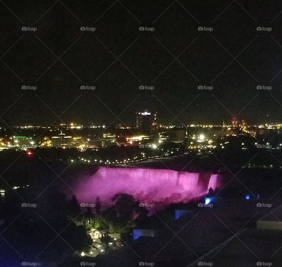Niagra falls in pink