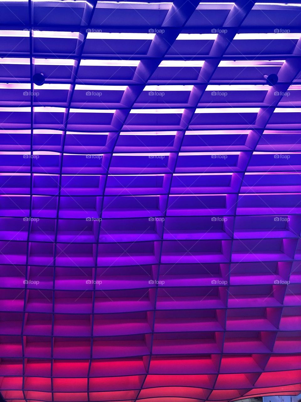 Colorful ceiling in purple and pink