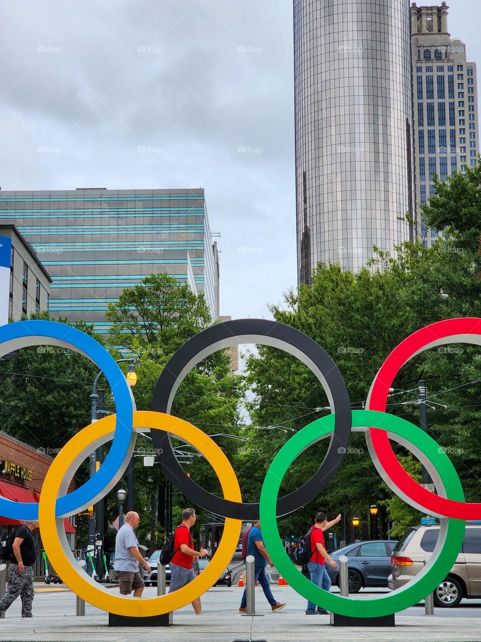 Olympic Rings pay tribute to the summer Olympics held in Atlanta Georgia many years ago