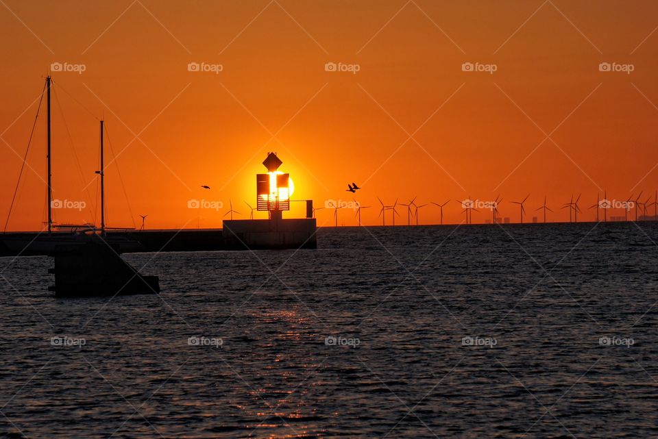 Sunset in the harbour