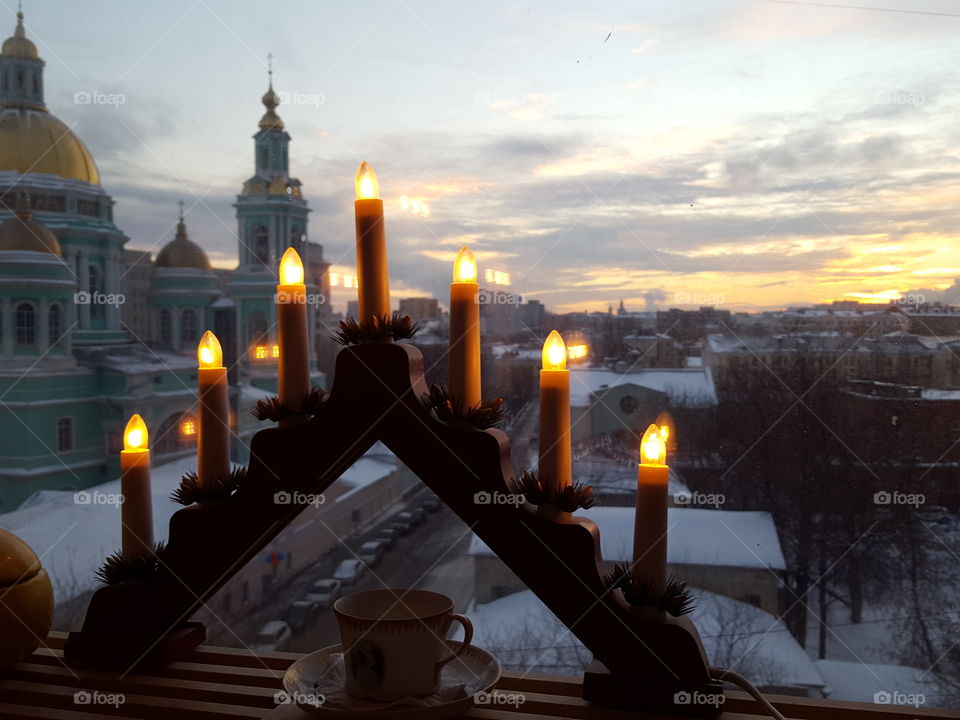 Sunset, Religion, Candle, Light, Evening