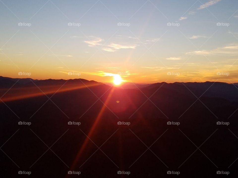 Sunset from north Carolina mountains