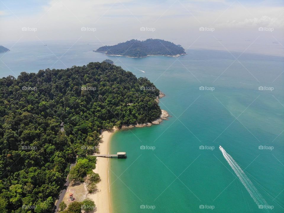 Aerial view of pangkor island beach