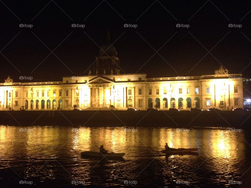 Night swimming at Dublin Custom House