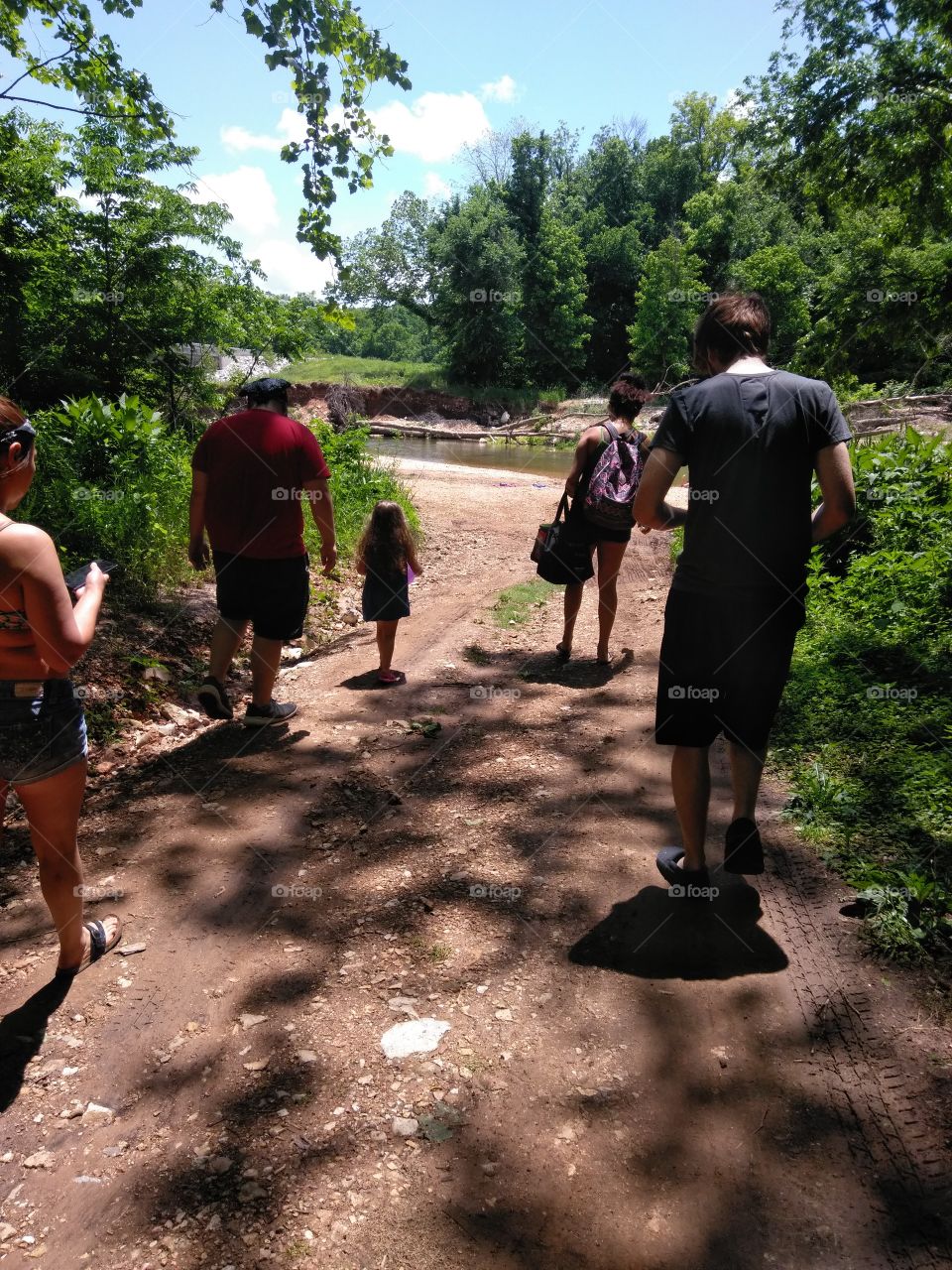 family going to the cold creek