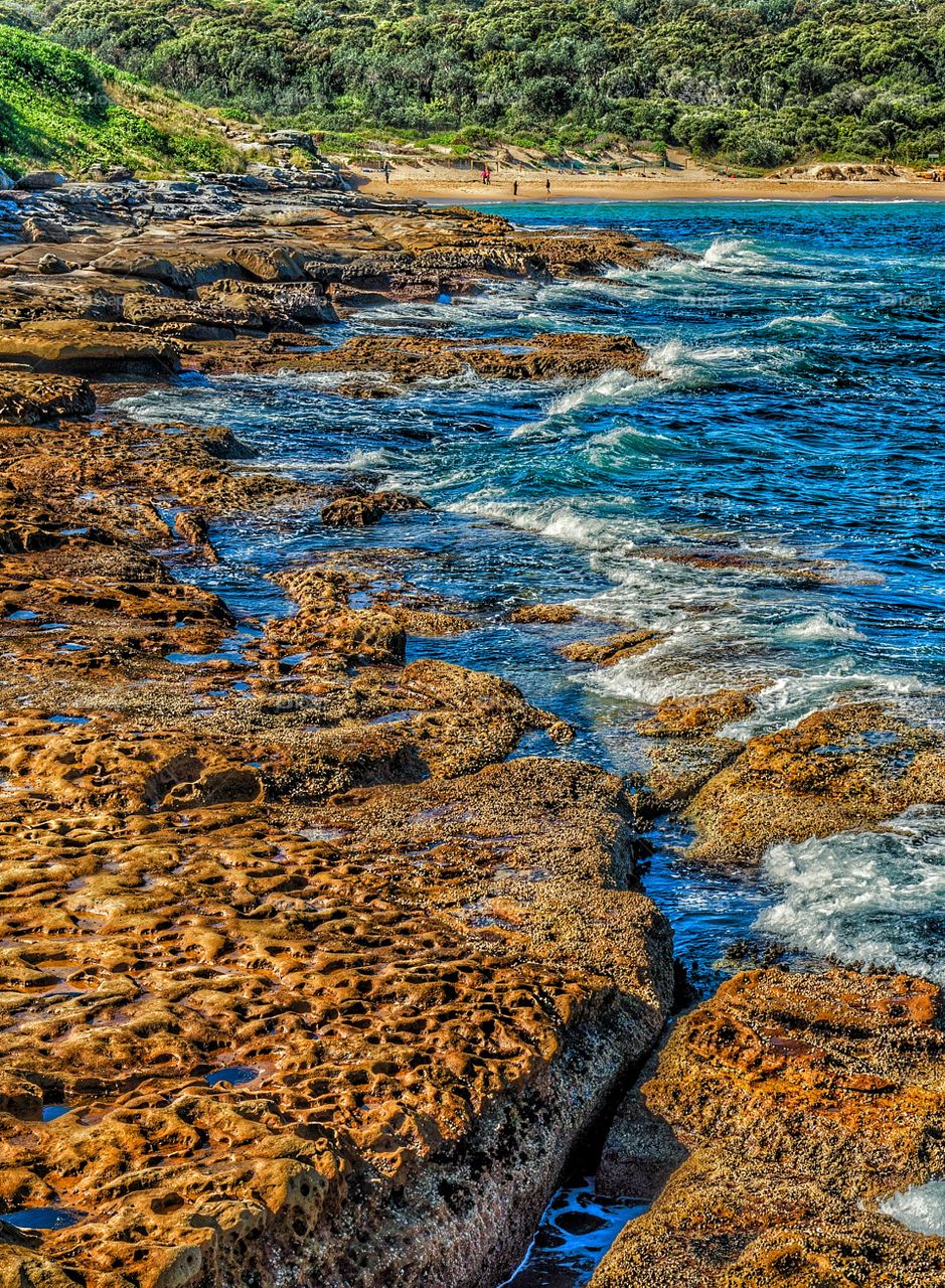 High angle view of beach