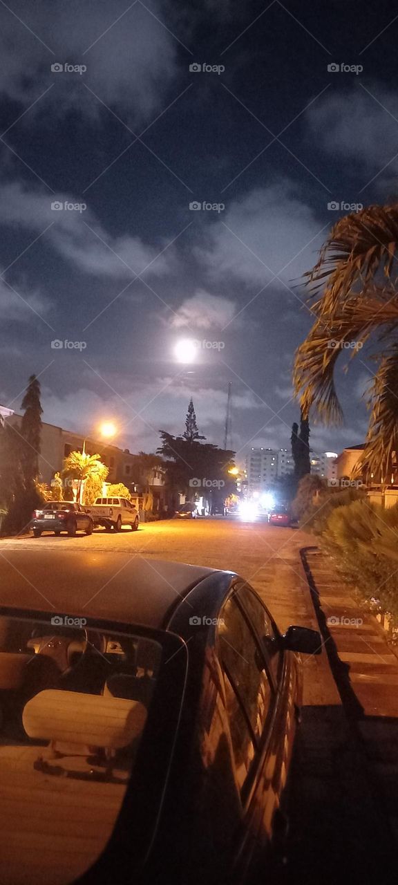 Beautiful Full Moon over the brilliant night sky