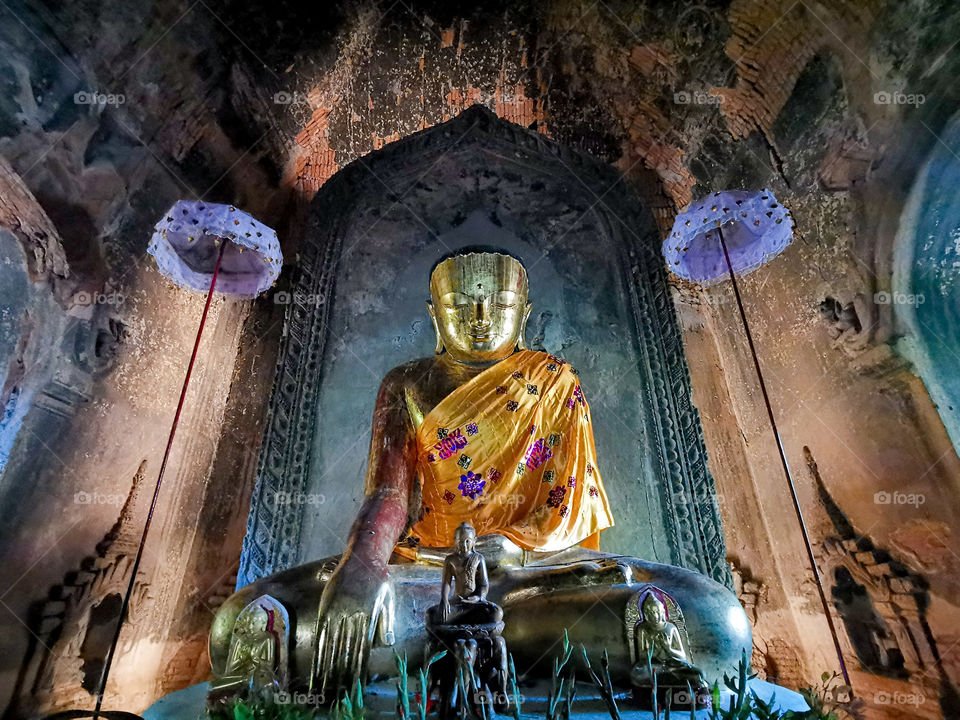 A Buddha shrine that I found in a pagoda in Bagan, Myanmar.